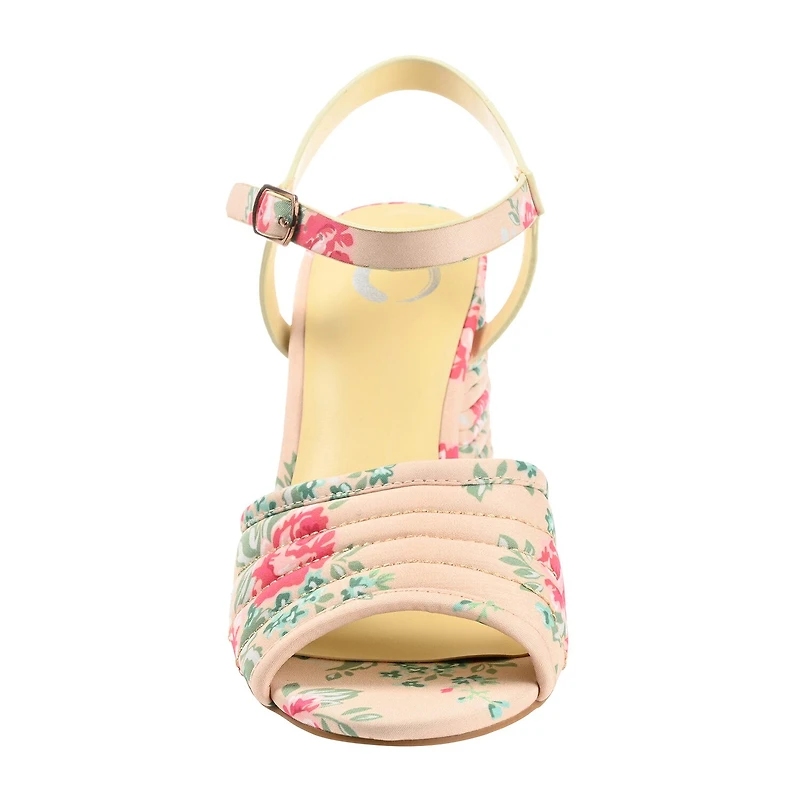 Journee Collection Charmaine Womens Round Open Toe Stacked Heel Pumps
