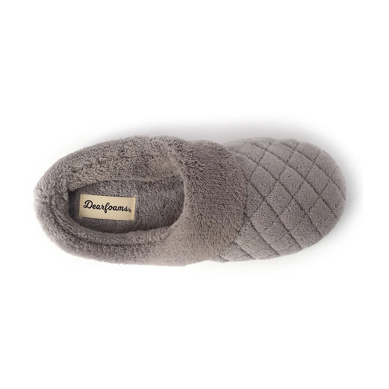 Dearfoams Libby Quilted Terry Womens Memory Foam Clog Slippers