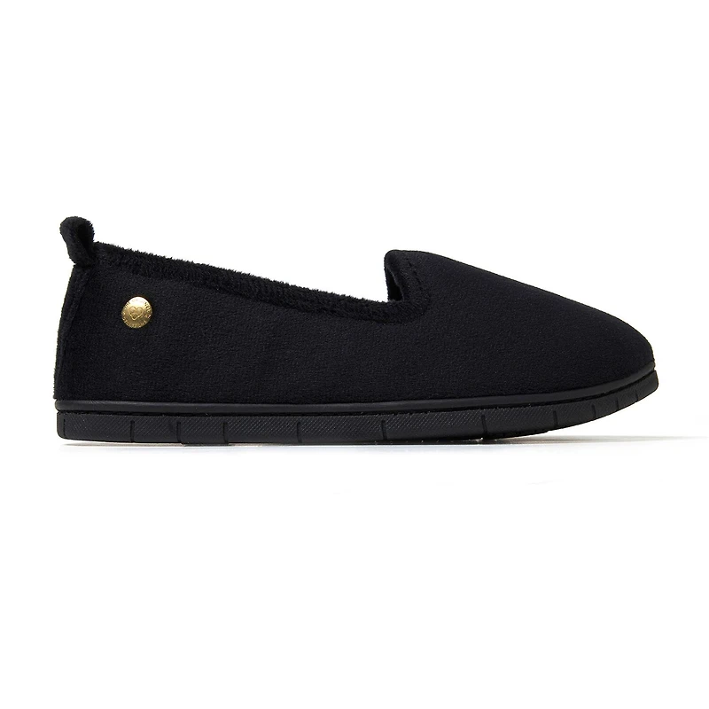 Dearfoams Rachel Velour Closed Back Womens Memory Foam Slip-On Slippers