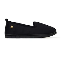 Dearfoams Rachel Velour Closed Back Womens Memory Foam Slip-On Slippers