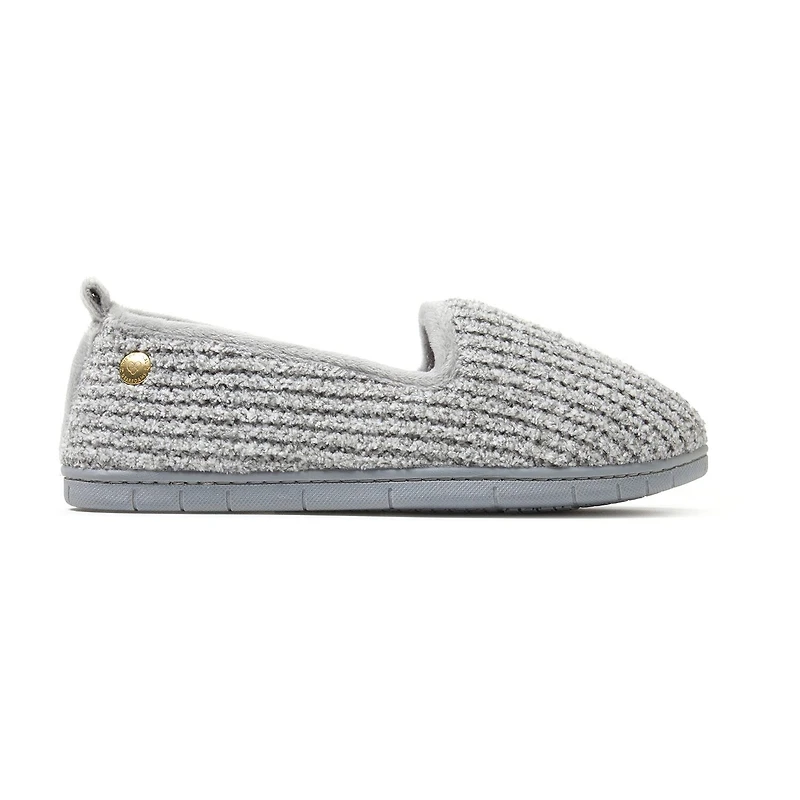 Dearfoams Rachel Marled Chenille Closed Back Womens Memory Foam Slip-On Slippers