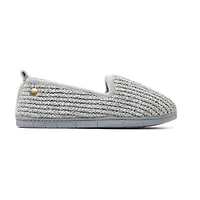 Dearfoams Rachel Marled Chenille Closed Back Womens Memory Foam Slip-On Slippers