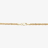 Made in Italy 10K Gold Hollow Bar Station Bracelet
