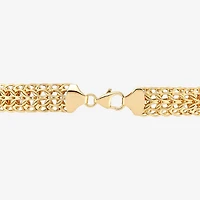 Womens 14K Gold Hollow Link Chain Bracelet