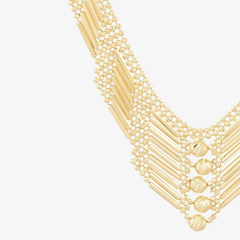 Womens 14K Gold 17 Inch Beaded Necklace