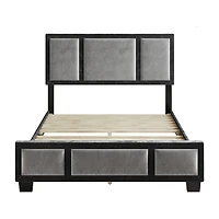 Boyd Sleep Triptych Upholstered Velvet Platform Bed Frame with Adjustable Headboard