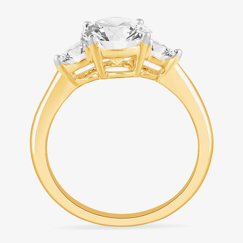 (G-H / Si1-Si2) Womens 3 3/4 CT. T.W. Lab Grown White Diamond 14K Gold Oval 3-Stone Engagement Ring