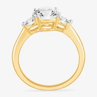 (G-H / Si1-Si2) Womens 3 3/4 CT. T.W. Lab Grown White Diamond 14K Gold Oval 3-Stone Engagement Ring