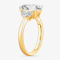 (G-H / Si1-Si2) Womens 3 3/4 CT. T.W. Lab Grown White Diamond 14K Gold Oval 3-Stone Engagement Ring