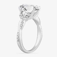 (G-H / Si1-Si2) Womens 3 3/4 CT. T.W. Lab Grown White Diamond 14K Gold Oval 3-Stone Engagement Ring