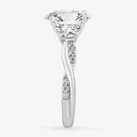 (G-H / Si1-Si2) Womens 3 3/4 CT. T.W. Lab Grown White Diamond 14K Gold Oval 3-Stone Engagement Ring