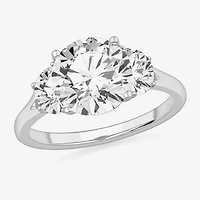 (G-H / Si1-Si2) Womens 3 3/4 CT. T.W. Lab Grown White Diamond 14K Gold Round 3-Stone Engagement Ring