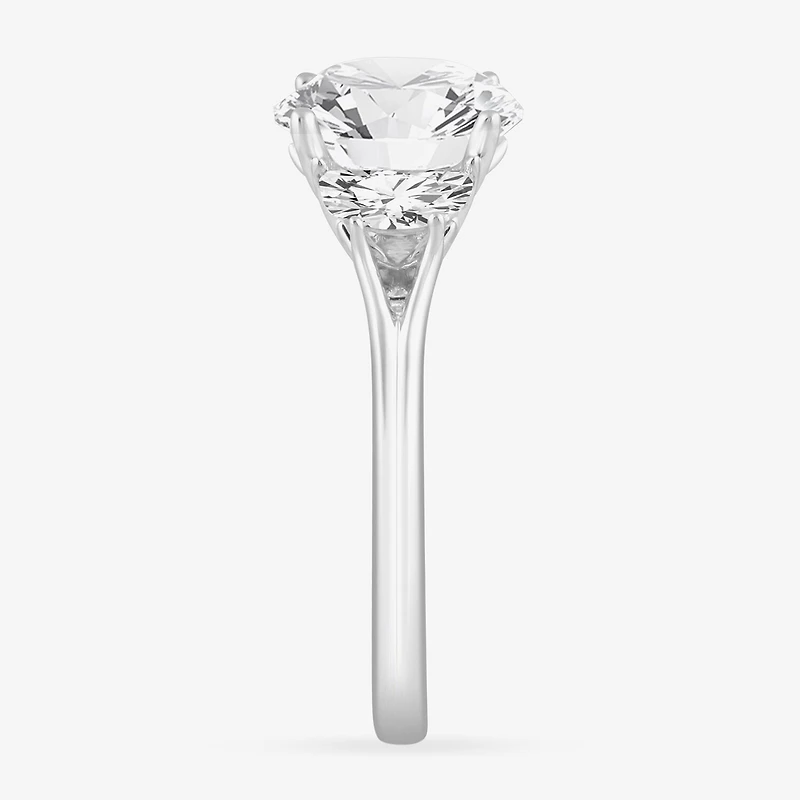 (G-H / Si1-Si2) Womens 3 3/4 CT. T.W. Lab Grown White Diamond 14K Gold Round 3-Stone Engagement Ring