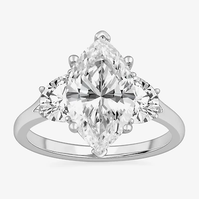 (G-H / Si1-Si2) Womens 3 3/4 CT. T.W. Lab Grown White Diamond 14K Gold Marquise 3-Stone Engagement Ring