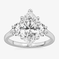 (G-H / Si1-Si2) Womens 3 3/4 CT. T.W. Lab Grown White Diamond 14K Gold Marquise 3-Stone Engagement Ring