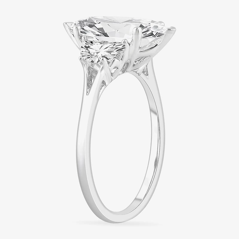 (G-H / Si1-Si2) Womens 3 3/4 CT. T.W. Lab Grown White Diamond 14K Gold Marquise 3-Stone Engagement Ring