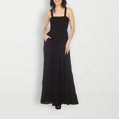 White Mark Womens Square Neck Sleeveless Sundress