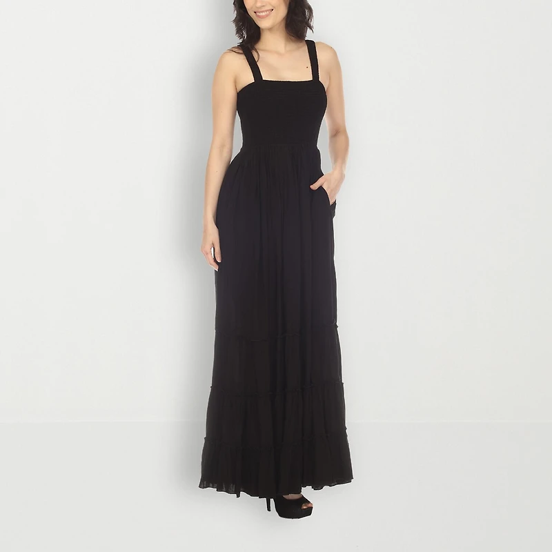 White Mark Womens Square Neck Sleeveless Sundress