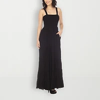 White Mark Womens Square Neck Sleeveless Sundress