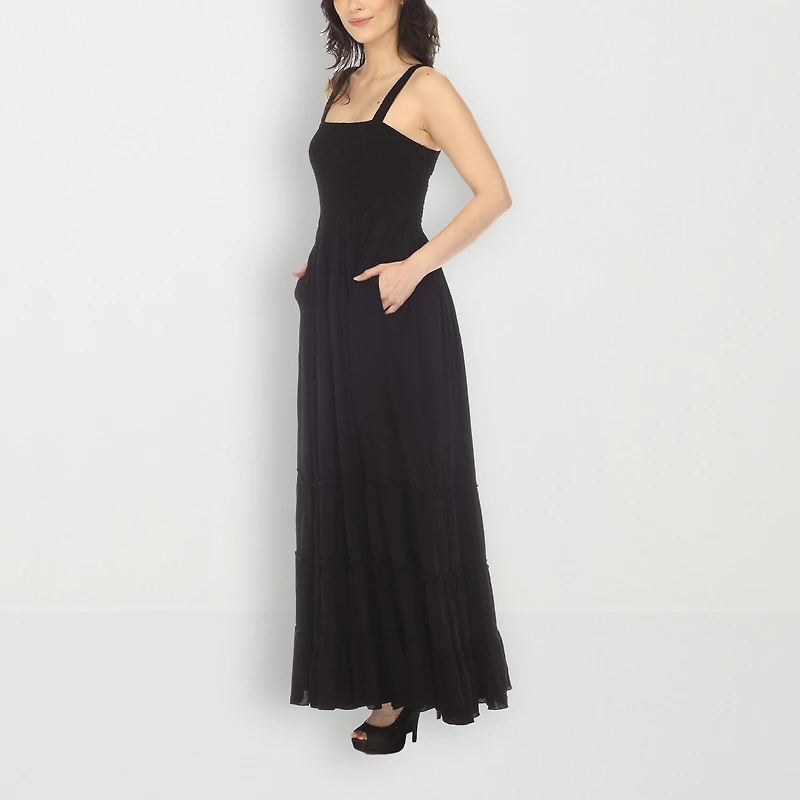 White Mark Womens Square Neck Sleeveless Sundress