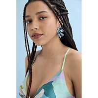 Bijoux Bar Womens Flower Drop Earrings
