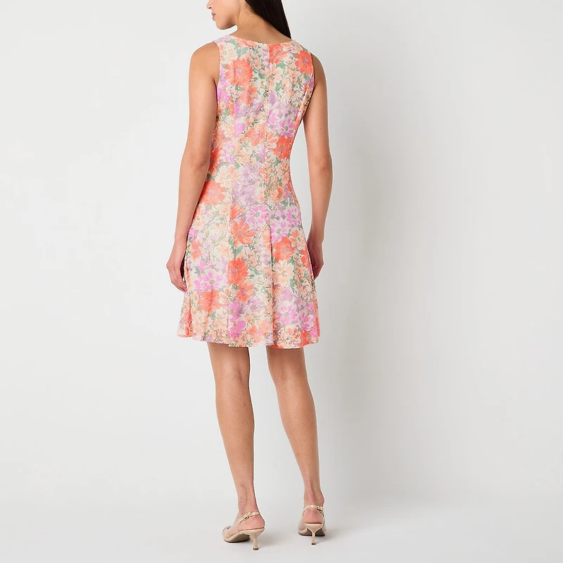 Perceptions Womens Lace Floral Jacket Dress