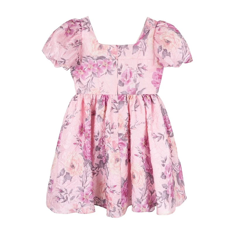 Rare Editions Big Kid Girls Short Sleeve Puffed A-Line Dress