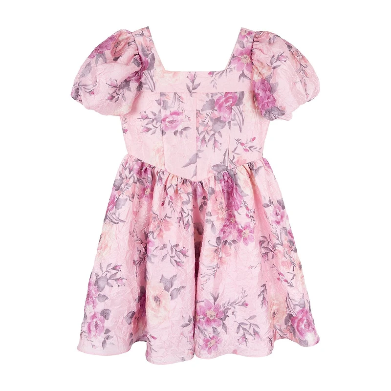 Rare Editions Big Kid Girls Short Sleeve Puffed A-Line Dress
