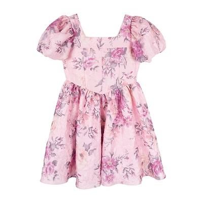 Rare Editions Big Kid Girls Short Sleeve Puffed A-Line Dress
