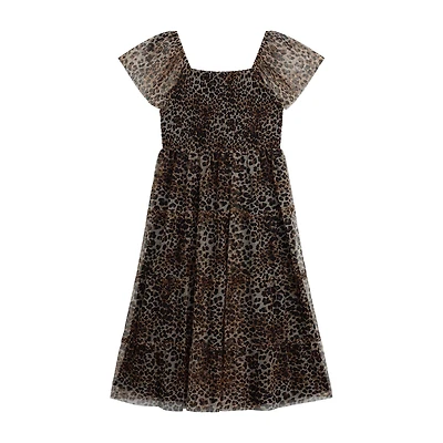 Byer California Girls Short Sleeve Puffed A-Line Dress