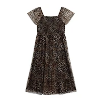 Byer California Girls Short Sleeve Puffed A-Line Dress
