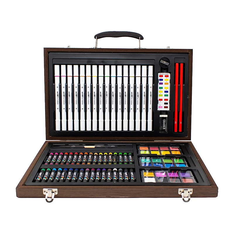 Art 101 Multimedia Illustration 85 Piece Wood Art Set Featuring Illy Markers