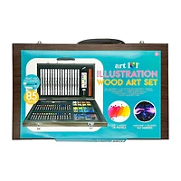 Art 101 Multimedia Illustration 85 Piece Wood Art Set Featuring Illy Markers