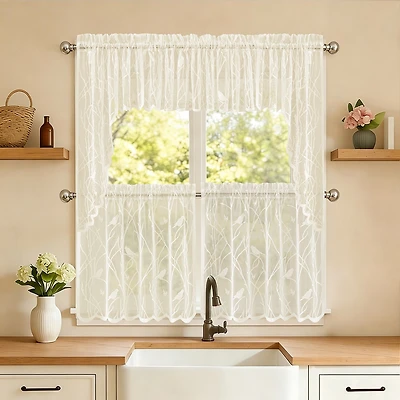 Sweet Home Collection Songbird 5-pc. Rod Pocket Kitchen Curtains & Drapes Window Set