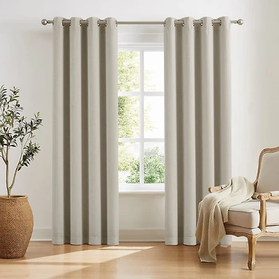 TRU-BARRIER Thermalbarrier Thermal Snap Liner Grommet Top Room Darkening Set of 2 Curtain Panel