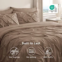 Bedsure® Bedding Sets With Sheets-Solid Pintuck Comforter Set