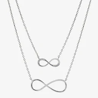 Sparkle Allure Womens Cubic Zirconia Pure Silver Over Brass Infinity 2-pc. Necklace Set