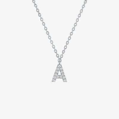 Lab-Grown (G-H / SI2-I1) Diamond Accent Initial Pendant Sterling Silver