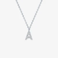 Lab-Grown (G-H / SI2-I1) Diamond Accent Initial Pendant Sterling Silver