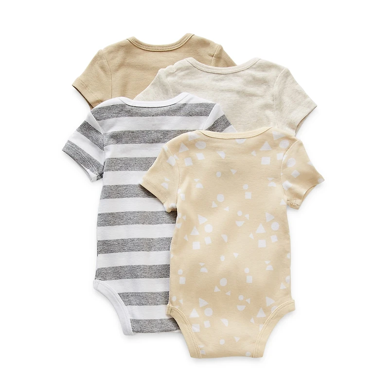 Okie Dokie Baby Boys Crew Neck Short Sleeve Rib 4-pc. Bodysuit