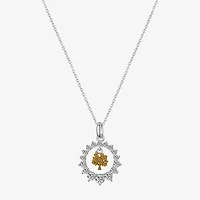 Footnotes Tree Charm Womens Cubic Zirconia Sterling Silver Round 16 Inch Pendant Necklace