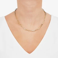 Gold Addiction Womens 14K Gold 18 Inch Paperclip Chain Necklace