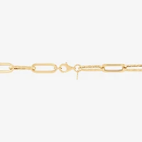 Gold Addiction Womens 14K Gold 8 Inch Hollow Paperclip Chain Bracelet