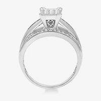 Womens 1/2 CT. T.W. Natural White Diamond 14K Gold Side Stone Engagement Ring