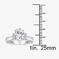 (I / I1) Womens 3 CT. T.W. Lab Grown White Diamond 10K Gold or 14K Oval Solitaire Engagement Ring