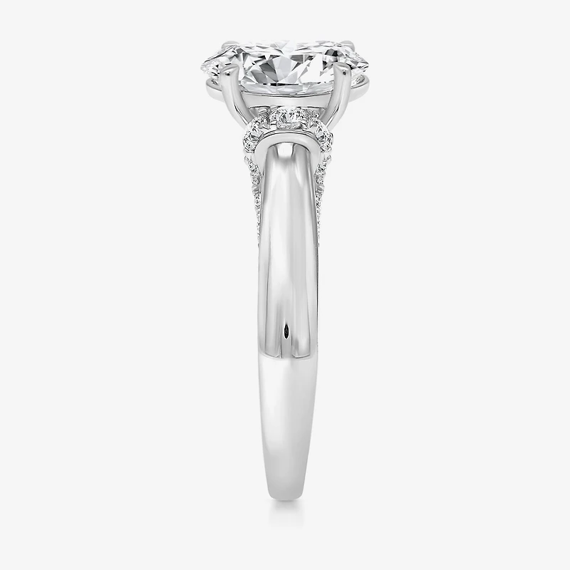 (I / I1) Womens 3 CT. T.W. Lab Grown White Diamond 10K Gold or 14K Oval Solitaire Engagement Ring