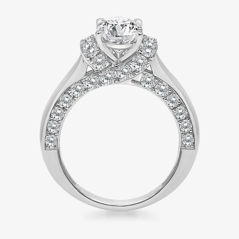 (I / I1) Womens 3 CT. T.W. Lab Grown White Diamond 10K Gold or 14K Oval Solitaire Engagement Ring