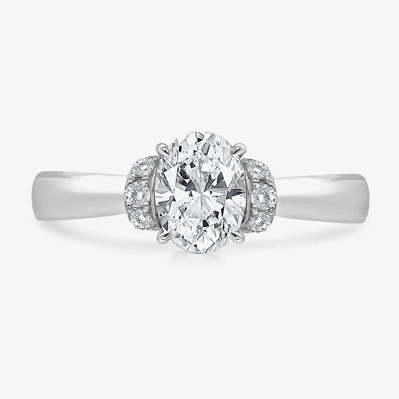 (I / I1) Womens 2 CT. T.W. Lab Grown White Diamond 10K Gold or 14K Oval Solitaire Engagement Ring