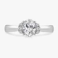 (I / I1) Womens 2 CT. T.W. Lab Grown White Diamond 10K Gold or 14K Oval Solitaire Engagement Ring
