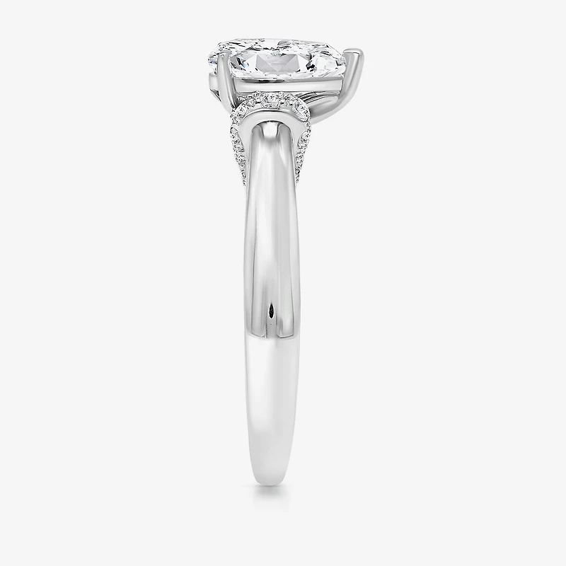 (I / I1) Womens 2 CT. T.W. Lab Grown White Diamond 10K Gold or 14K Pear Solitaire Engagement Ring